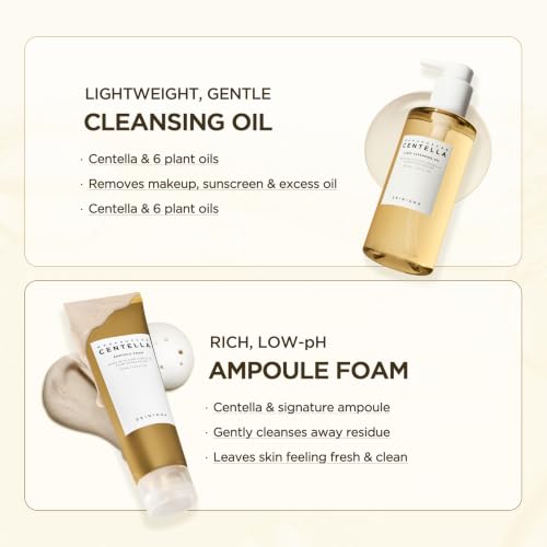 SKIN1004 Centella Double Cleansing Duo - Oil & Foam Face Wash for Sensitive Skin