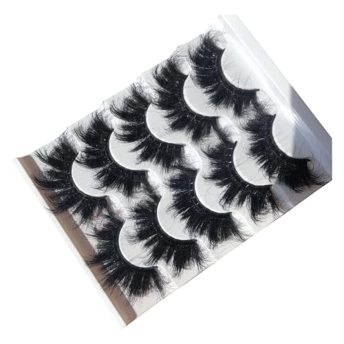 25MM Fluffy False Eyelashes - 5 Pairs 3D Faux Mink Lashes