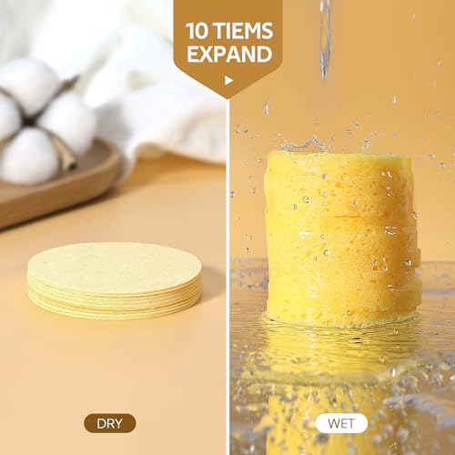 GAINWELL 50 Compressed Biodegradable Facial Sponges for Cleansing