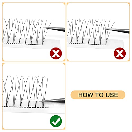 QUEWEL Volume Lash Extensions 3D 0.10mm C Curl Mix-8-15mm Short Stem Premade Fans Soft Optinal 3D 4D 5D 6D 7D 8D 0.07/0.10mm C/D 8-20mm Mix-9-16mm 12-15mm 8-15mm (3D 0.10C MIX8-15)