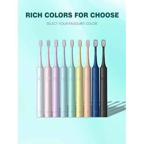 GEM GLAMOUR ENERGY MAGIC Sonic Electric Toothbrush for Adults and Kids 3 Heads Rechargeable Power Tooth Brush Travel Toothbrushes Gifts Stocking Stuffers-Black