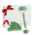 2-in-1 Dongling Jade Roller & Gua Sha Set - Authentic Brazilian Dongling Jade Kit for Contour - Premium Gift Box - Natural Stone Beauty Tools