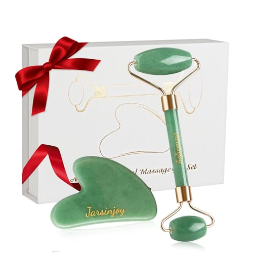 2-in-1 Dongling Jade Roller & Gua Sha Set - Authentic Brazilian Dongling Jade Kit for Contour - Premium Gift Box - Natural Stone Beauty Tools
