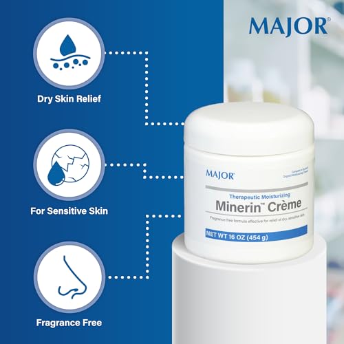 MAJOR Therapeutic Moisturizing Minerin Cr?me - Body Cream Moisturizer for Dry Skin - Fragrance-Free - 16 Oz. (5 Pack)