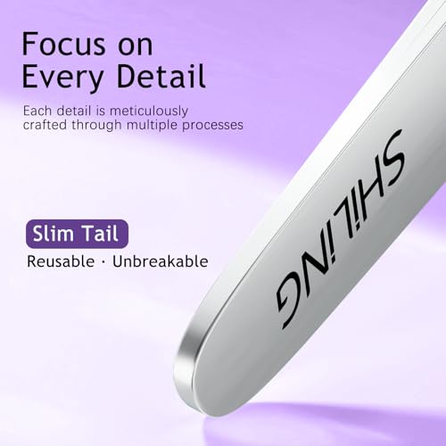 SHILING Ultra-Fine Precision Eyebrow Tweezers - Stainless Steel Slant Tip