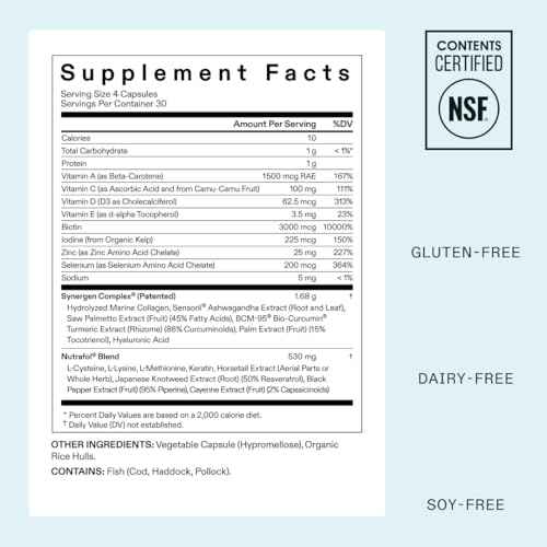 Nutrafol Women's Hair Growth Supplement and Collagen Peptides Powder, Ages 18-44, Physician-formulated for Visibly Thicker, Stronger Hair, Dermatologist Recommended - 1 Month Supply, 12 oz Bottle