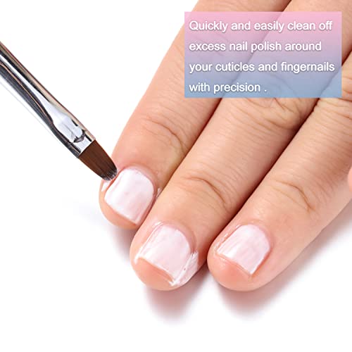 2 Pcs Nail Clean Up Brush Set - Acetone Resistant Round & Angled Tips