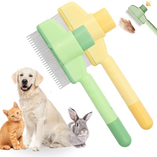 Pet Hair Removal Comb for Cats & Dogs - Flea, Tangle & Shedding Grooming Brush
