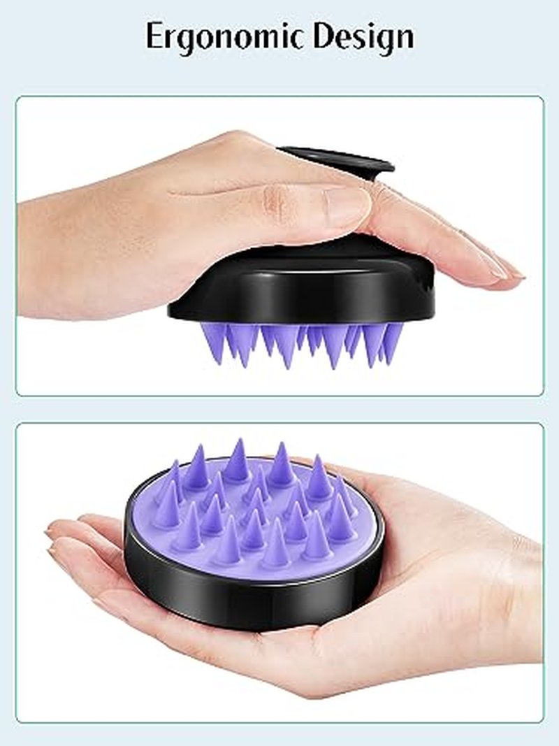 HEETA Scalp Massager Hair Growth Brush 2-Pack - Silicone Exfoliating Shampoo Scrubber for All Hair Types