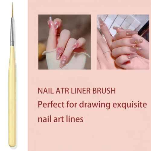 Nail Art Brushes, 6PCS Nail Design Painting Brush Sets with Nail Polish Brush Nail Liner Brush Nail Extension Gel Brush Builder Nail Gel Brush and Nail Dotting Tool for DIY Nail Art