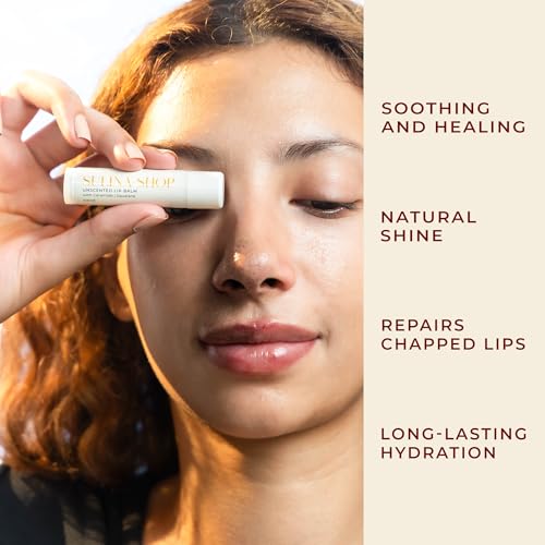 Unscented Lip Balm Hydrating for Dry Lips - Lip Moisturizer with Castor Oil and Beeswax, Chapped Lip Repair, Restores Smoothness, Barrier Protection, Fragrance-Free and Gentle - 0.15 Fl oz (Pack of 3)