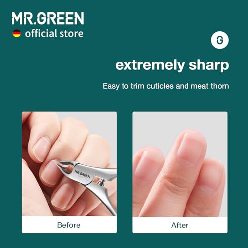 MR.GREEN Professional Cuticle Nipper and Pusher Set with Built-in Spring