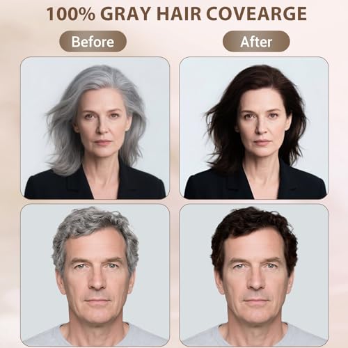 Dark Brown Hair Dye Shampoo for Grey Hair Coverage