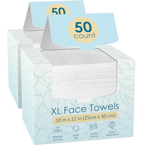 Fygrip Disposable Face Towels 2-Pack, 100 Count 10"x12" Viscose