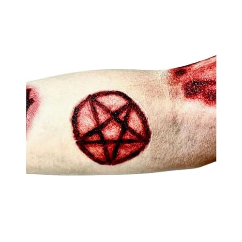 Halloween Scar Temporary Tattoos, 3D Waterproof Prank Zombie Party Temporary Tattoo Sticker, Realistic Simulation Blood Wound Stitch Tattoo Sticker (Halloween Scar T Series 20PC)