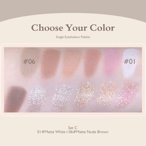 Matte Eyeshadow Palette 2-Piece Set - Nude Brown Shimmer & Matte