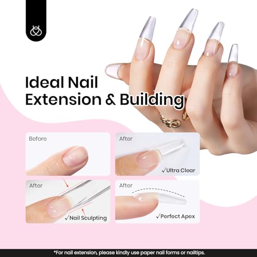 Beetles HEMA-Free Hard Gel for Nails 60g Clear Builder & Flat Brush