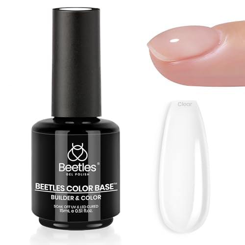 Beetles Rubber Base Gel 15ml Clear Builder Nail Polish B-Clear-1