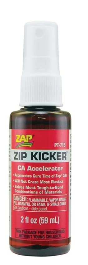 Pacer Technology Zap Zip Kicker, CA Accelerator Refill, 8 Ounce and Spray Bottle, 2 Ounce (Pack of 2) - with Make Your Day Tweezers