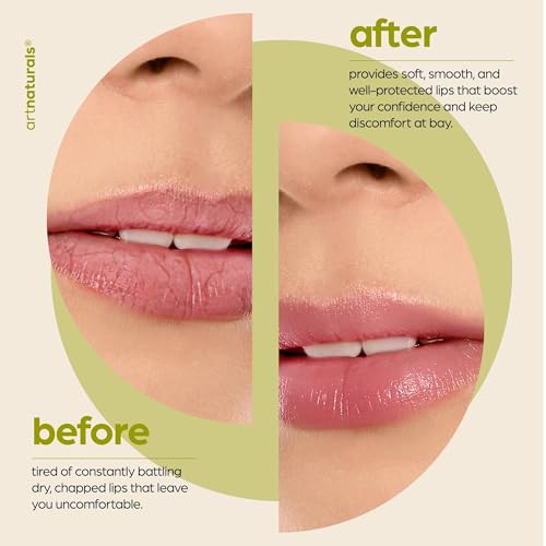 ArtNaturals Beeswax Lip Balm Gift Set ? 6 Pack Assorted Flavors with Coconut Oil, Aloe & Jojoba Oil ? Hydrating, Nourishing, Natural Lip Care
