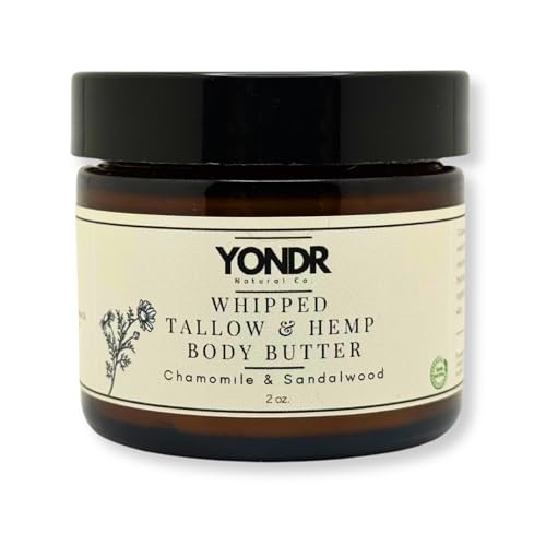 Tallow & Hemp Body Butter ? Whipped Grass?Fed Tallow + Hemp Seed Butter ? Calming Chamomile/Sandalwood/Lavender ? Deep Hydration for Dry & Sensitive Skin (2 oz)