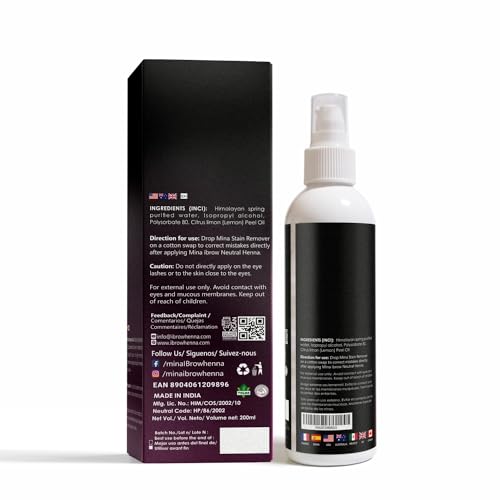 Henna Tint Stain Remover for Eyebrows - 200ml