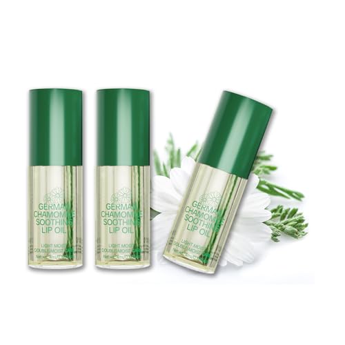Chamomile Lip Oil 3-Pack - Hydrating Glossy Shine for Dry Lips