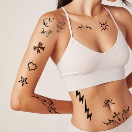 K-Style Demon Mark Temporary Tattoos | 3D Waterproof Y2K Design