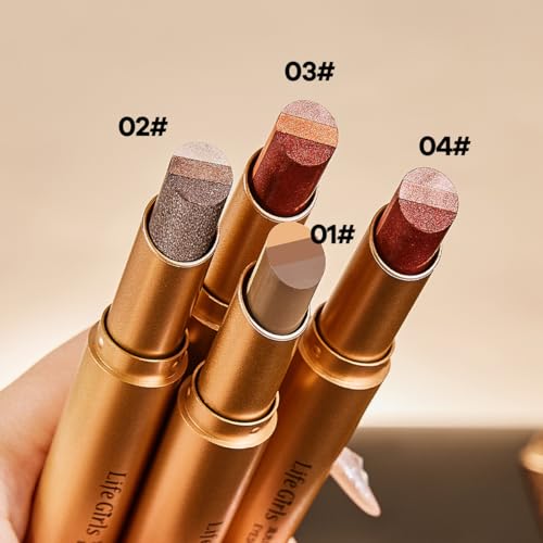 4-Pack 3-in-1 Gradient Eyeshadow Sticks - Waterproof & Creamy