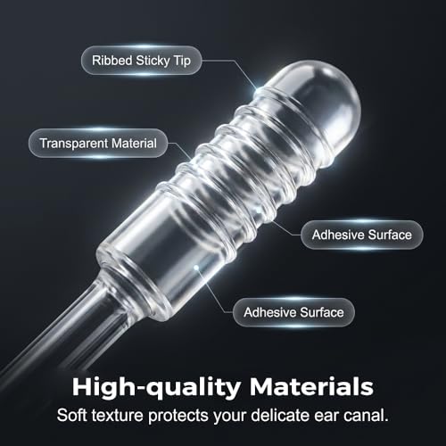 Reusable Ear Cleaning Sticks - 24 Pack Dual-Tip Sticky Swabs