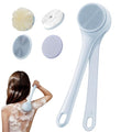 Electric Back Scrubber for Shower - IPX7 Waterproof Rechargeable Dual Handle Power Exfoliating Bath Brush with 3 Heads 2 Speeds for Cleansing, Exfoliating & Massaging Skin (Blue)