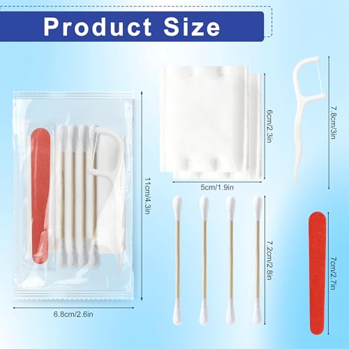 Vanity Kits Bulk, Hotel Vanity Individual Packaging, Vanity Kit With Cotton Pads, Cotton Swabs, Dental Floss And Nail File, Suitable For Travel, Hotels, Home (200 pcs)