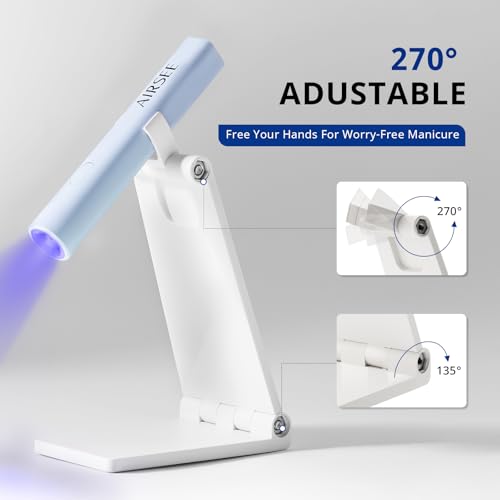 AIRSEE Mini UV Nail Lamp Rechargeable with Stand