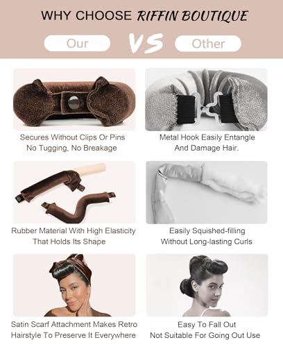 Heatless Curls Overnight Velvet Rods - Jumbo Hair Rollers Set for Long Hair