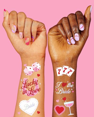 Lucky in Love Temporary Tattoos - 54 Iridescent Foil Designs