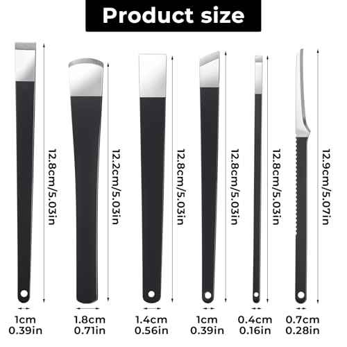 6Pcs Professional Pedicure Knife Kits, Stainless Steel Nail Knives Cuticle Remover Dead Skin Corn Foot Callus Remover Foot Care Tools for Home Beauty Salon