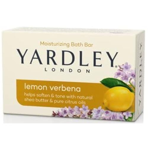 Yardley London Lemon Verbena with Shea Butter & Pure Citrus Oil Moisturizing Bar 4.25 ozr (Pack of 4)