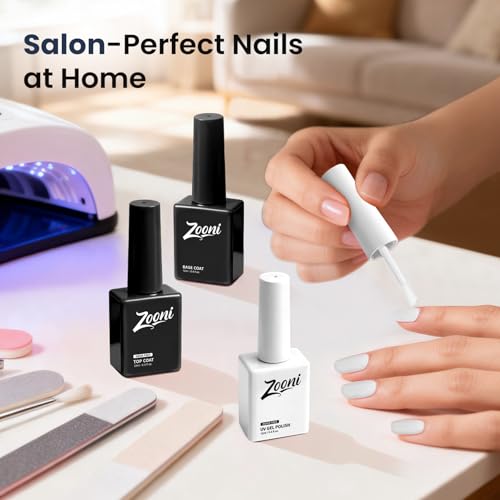 Zooni Hema-Free White Gel Nail Polish Z002N 12ML - Long Lasting, High Gloss