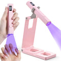 Handheld UV Nail Lamp with Stand - Mini Rechargeable Light for Gel Nails