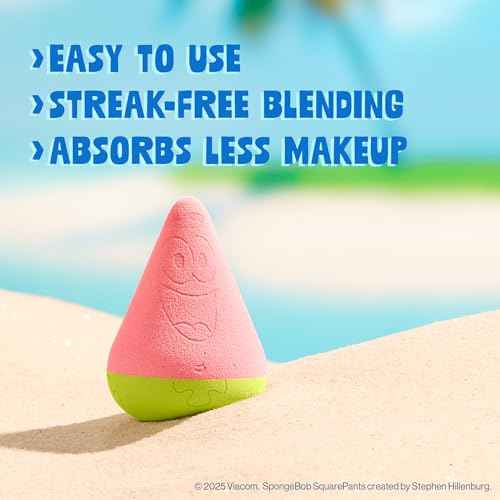 wet n wild SpongeBob SquarePants Collection Makeup Sponge, Hydrophilic, Reusable 3D Beauty Blender for Foundation, Contour & Highlighting, Patrick Star Edition