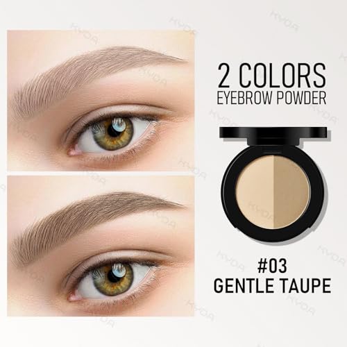 KYDA 2-Color Eyebrow Powder Duo with Brush, Waterproof