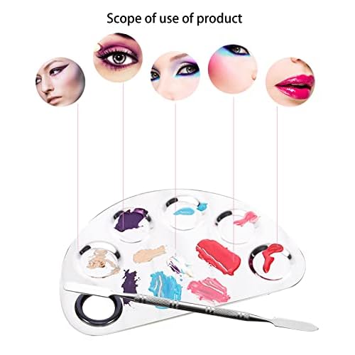 Makeup Palette, Makeup Mixing Palette, Color Mixing Tool, Artist Palette, Stainless Steel Makeup Palette For Makeup, Foundation, Nail Art, Loose Powder, Eye Shadow, Blush, Lip Gloss (2PCS)