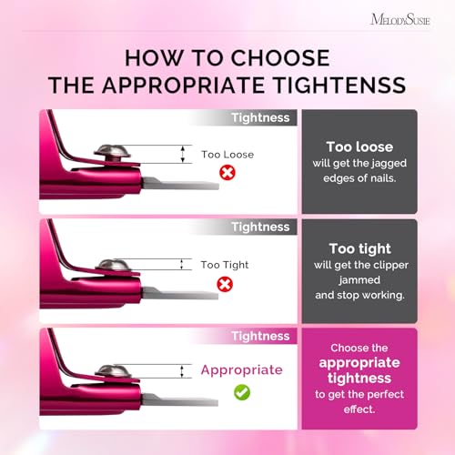 MelodySusie Adjustable Acrylic Nail Clippers with 15 Magnet Sizers