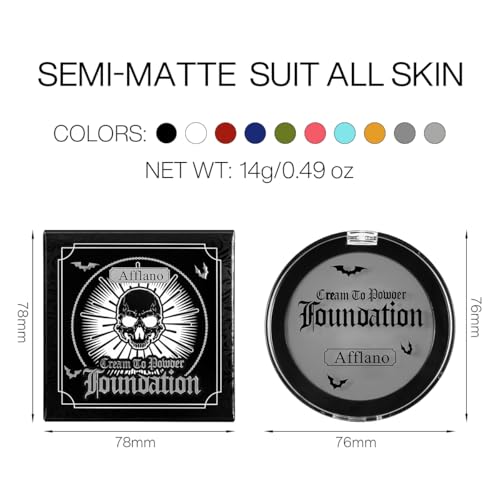 Grey Face Paint Foundation - Washable, Non-Toxic Makeup for Halloween & Cosplay