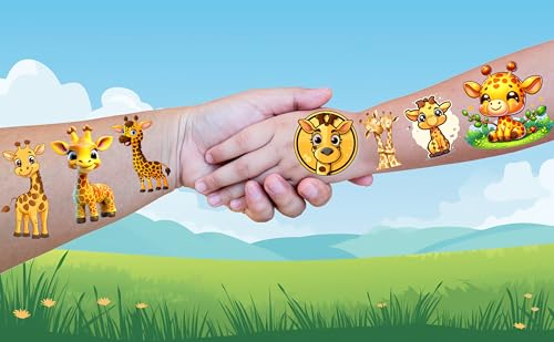 192 Giraffe Temporary Tattoos - Zoo Party Favors