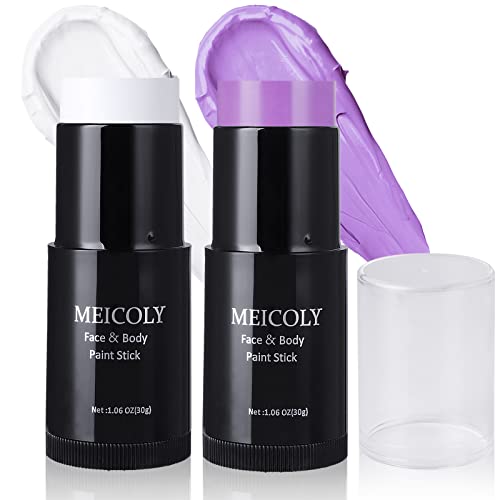 White & Purple Face Paint Stick Bundle - Waterproof Makeup