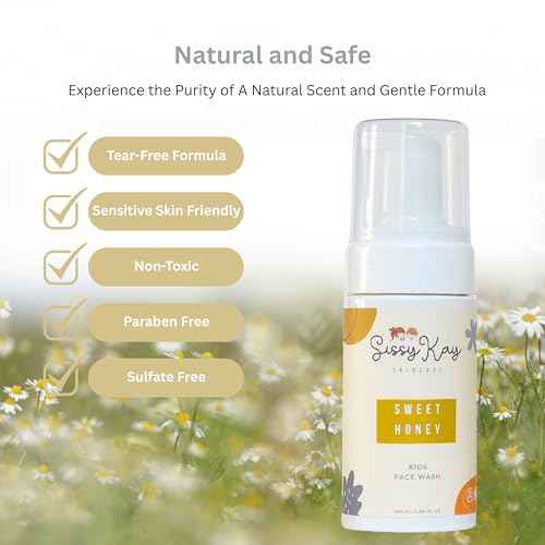 Kids Foaming Face Wash for Boys, Girls - Natural Face Wash For Kids - Gentle Honey Cleanser With Vitamin C & Vitamin E -Tear Free For Sensitive Skin - Honey - 100 ml