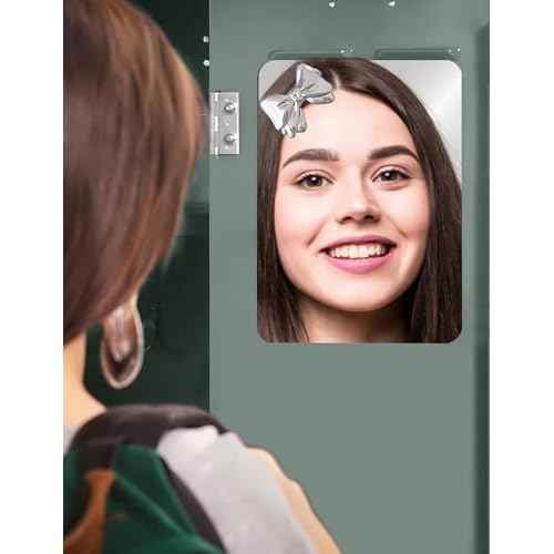Magnetic Locker Mirror 6"x7" Real Glass Frameless Mirror with Magnetic Backing for School Locker, Bow School Makeup Mirrors for Girls Bathroom Refrigerator Dorm Gym Office Cabinet Home
