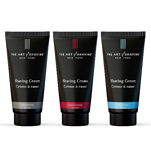 The Art of Shaving 3-Scent Shaving Cream Sampler for Men ? Clinically Tested for Sensitive Skin ? Sandalwood, Lavender & Unscented, 2.5 oz each