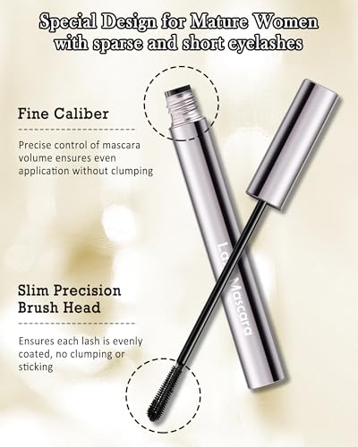 Lestpola Waterproof Mascara for Mature Women, Lengthening & Smudge-Proof